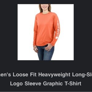 Carhartt Womens Coral Long-Sleeve Graphic T-Shirt